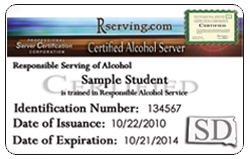 Alcohol Server Card